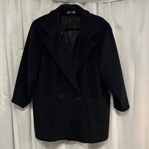 Steve By Searle Black Wool Pea Coat